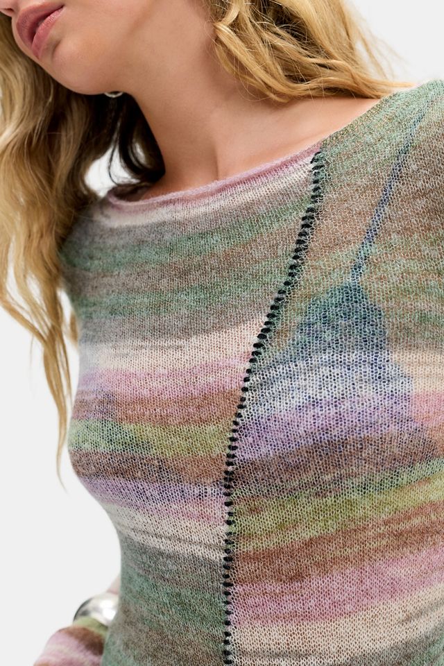 UO Spacedye Asymmetrischer Strickpullover mit Peitschenstich #2