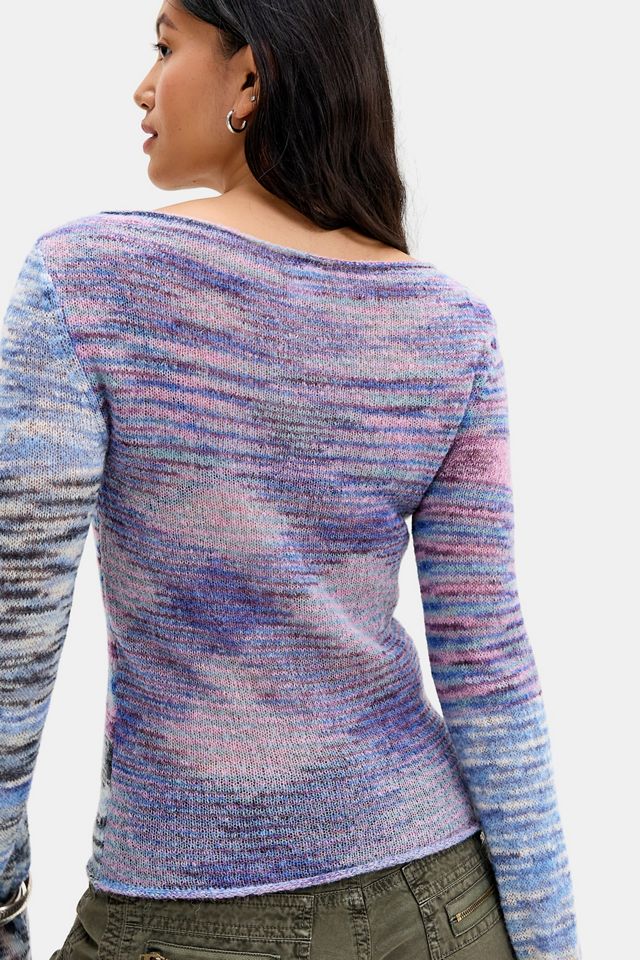UO Spacedye Whipstitch Asymmetric Knit Jumper #2