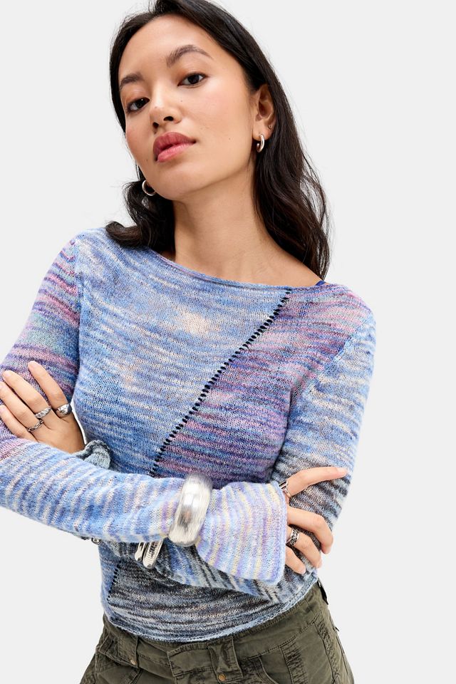 UO Spacedye Whipstitch Asymmetric Knit Jumper #3