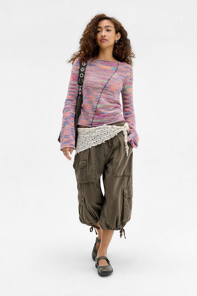 UO Spacedye Asymmetrischer Strickpullover mit Peitschenstich #2