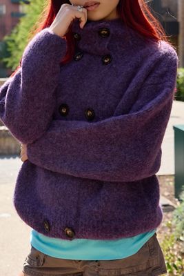 BDG Duffy Trichterkragen Zweireihiger Cardigan