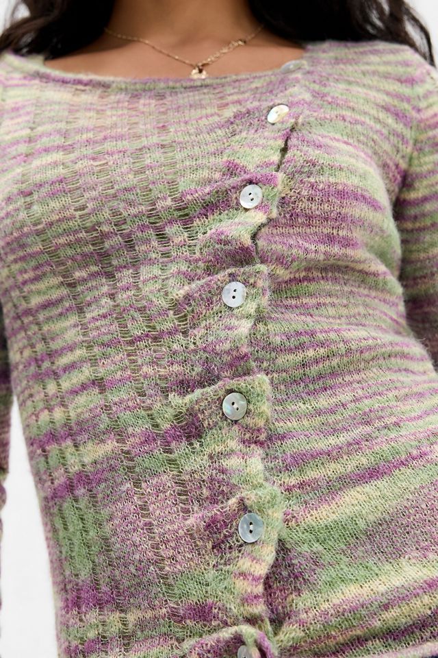 BDG Lumi Spacedye Asymmetrischer Strickpullover mit Knopfleiste #3