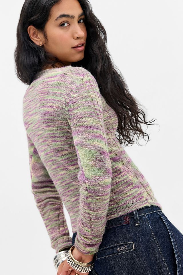 BDG Lumi Spacedye Asymmetrischer Strickpullover mit Knopfleiste #4