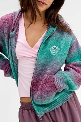 Sweat à capuche en tricot à fermeture éclair avec graffiti ombré iets frans...