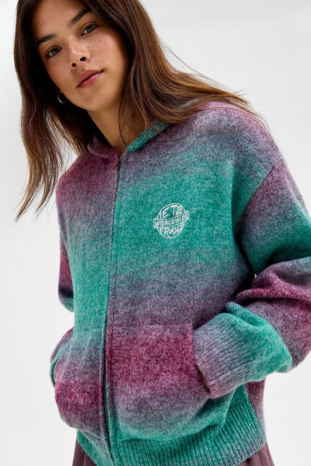 Sweat à capuche en tricot à fermeture éclair avec graffiti ombré iets frans... #2