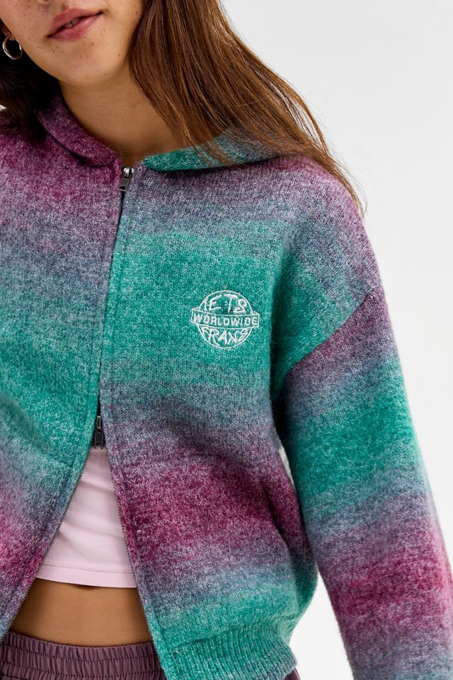 Sweat à capuche en tricot à fermeture éclair avec graffiti ombré iets frans... #4
