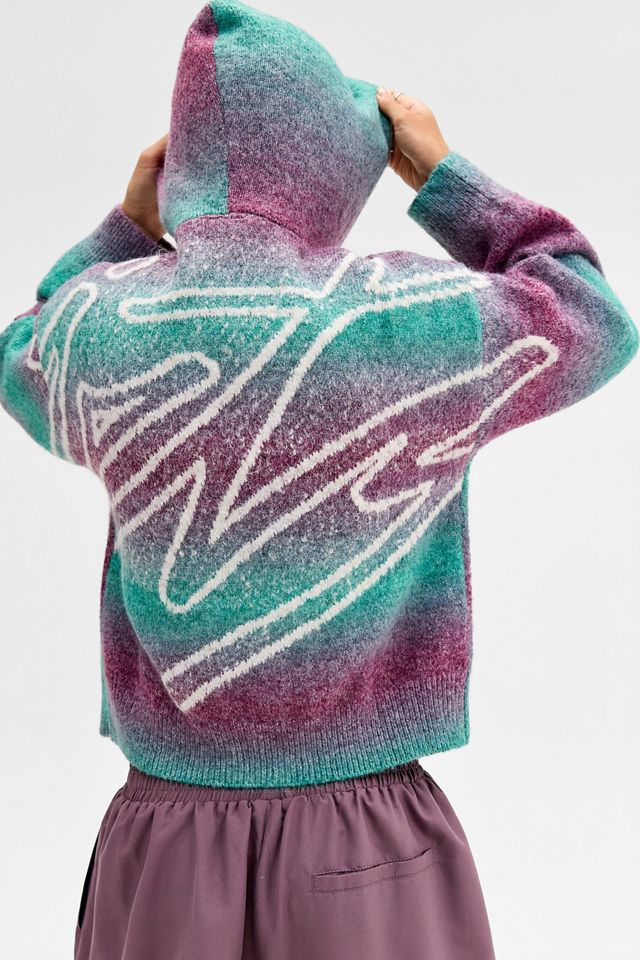 Sweat à capuche en tricot à fermeture éclair avec graffiti ombré iets frans... #3