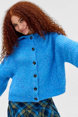 UO Indi Hooded Ribbed Cardigan