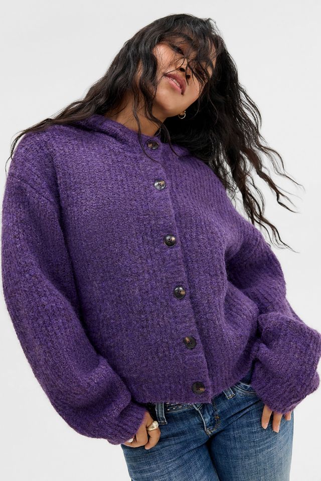 UO Indi Kapuzen-Rippstrick-Strickjacke #1