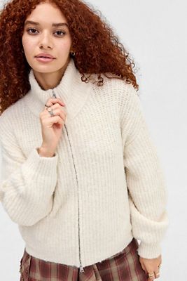 Cardigan con cerniera e collo a imbuto UO Finn