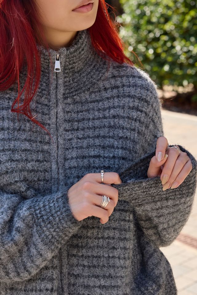UO Finn Trichterhals Zip-Durch Strickjacke #2