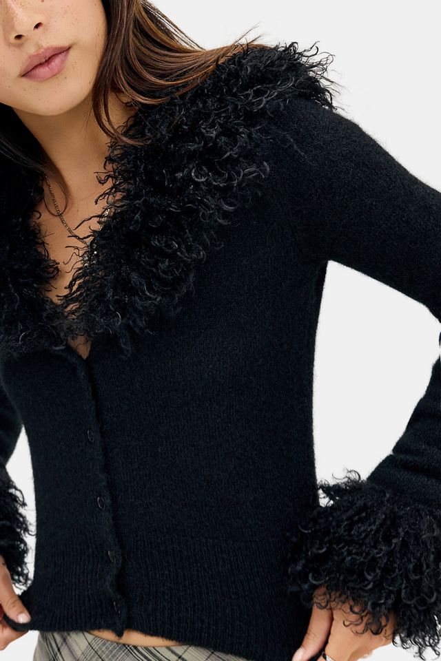 UO Melody Faux Fur Trim Cardigan #2