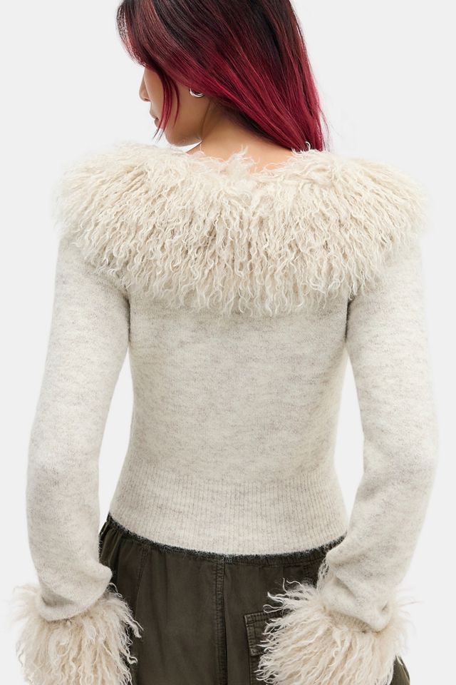 UO Melody Strickjacke mit Kunstfellbesatz #4