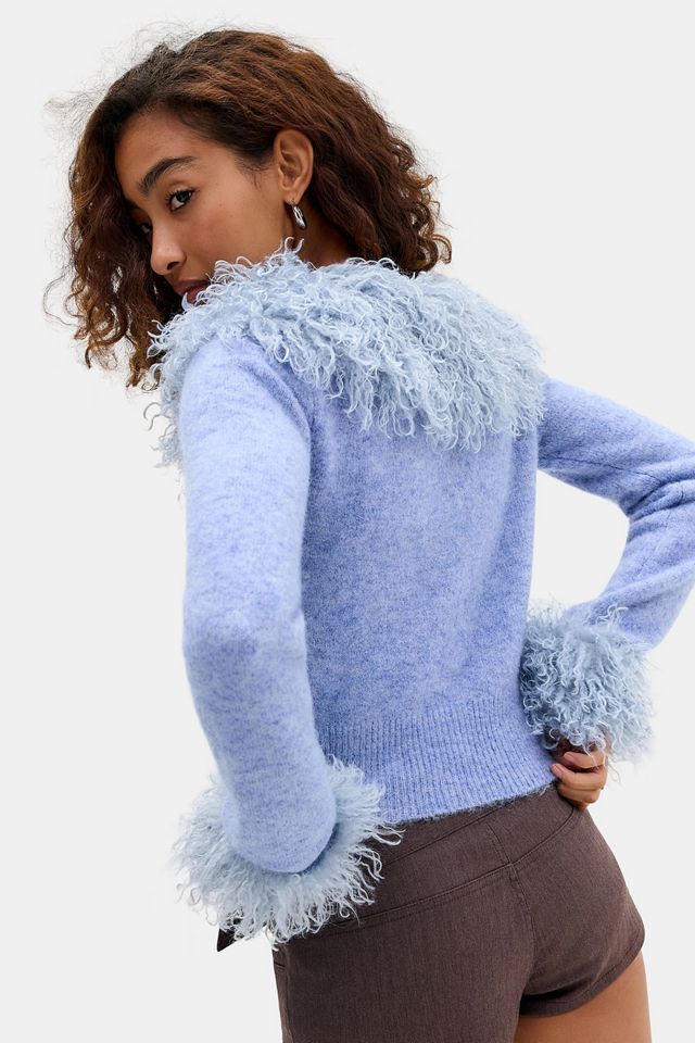 Cardigan UO Melody à bordure en fausse fourrure #3
