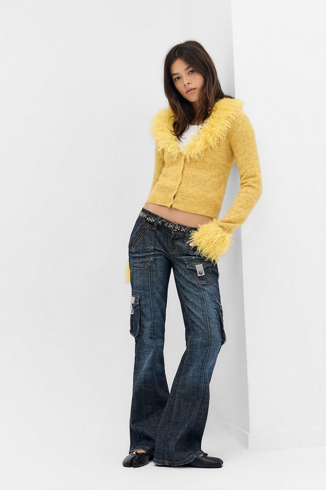 UO Melody Faux Fur Trim Cardigan #1