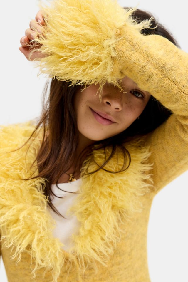 UO Melody Faux Fur Trim Cardigan #2