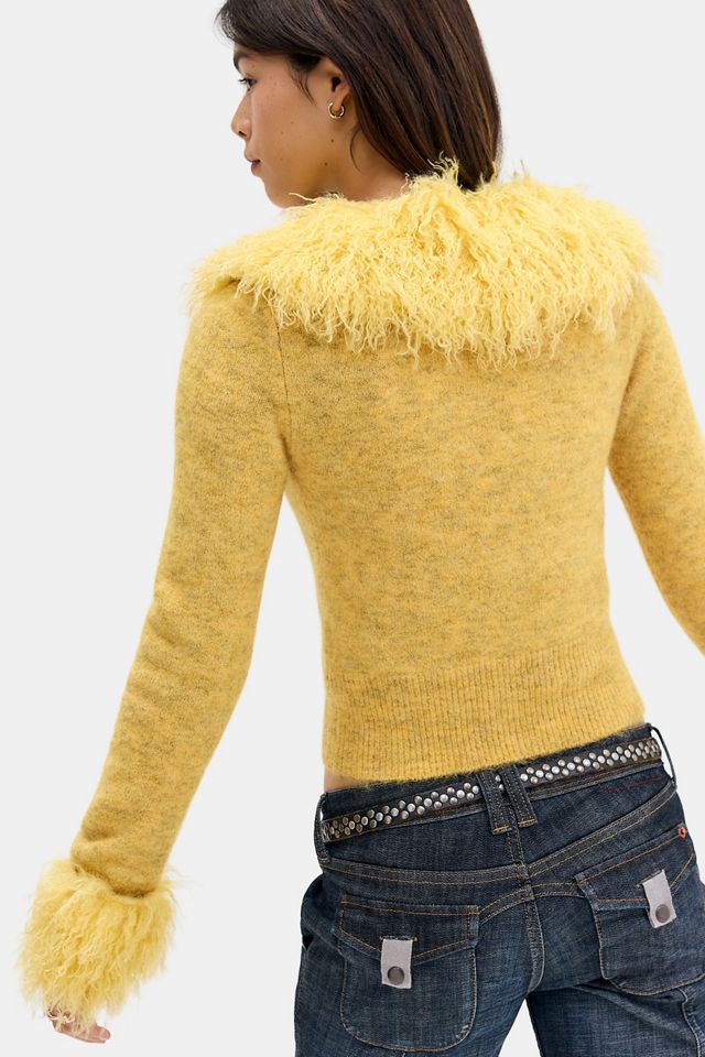 UO Melody Faux Fur Trim Cardigan #3