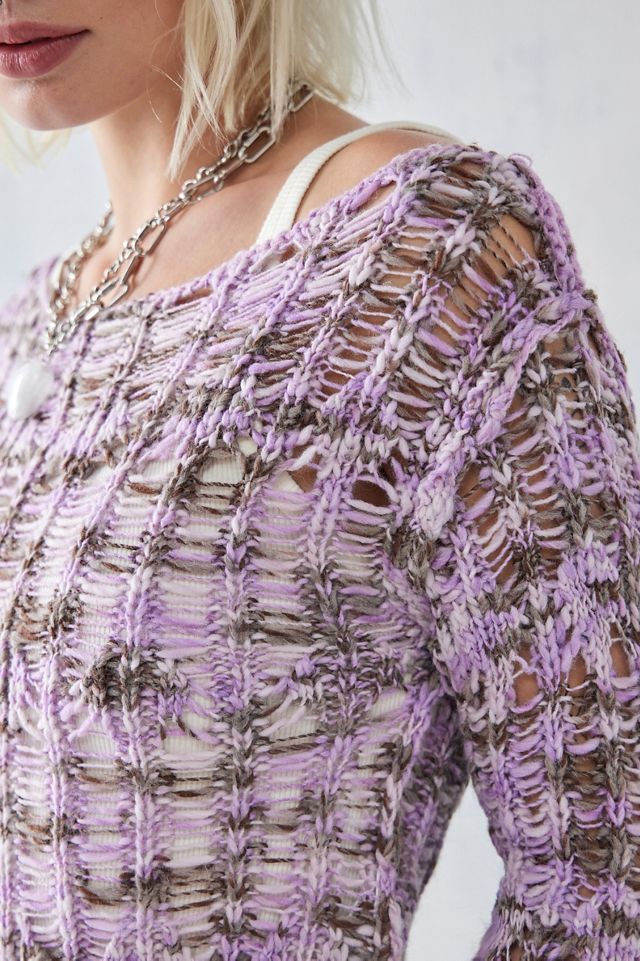 UO Space-Dye Fairycore Laddered Knit Top #1