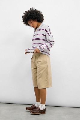 iets frans... Gestreifter Oversized Polo-Pullover
