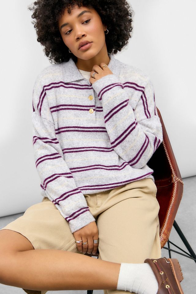 iets frans... Stripe Oversized Polo Jumper #4