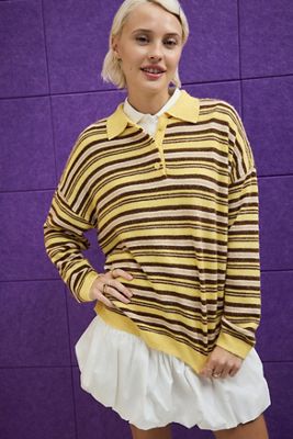 iets frans... Stripe Oversized Polo Jumper