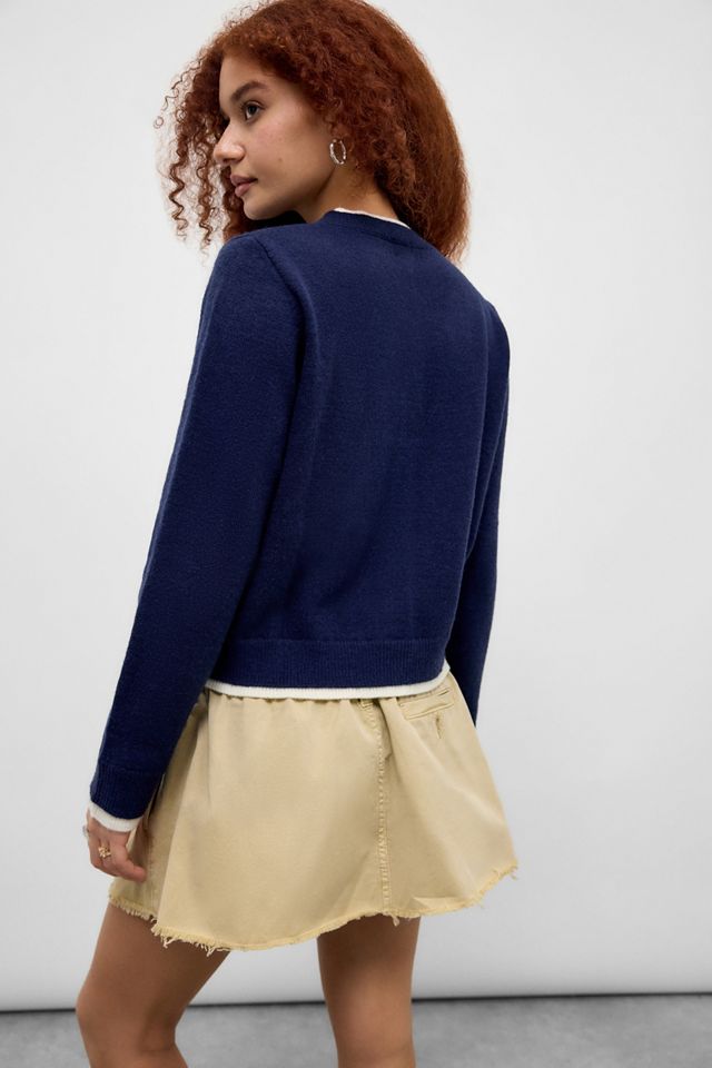 BDG Preppy Double Layer Plain Cardigan #4