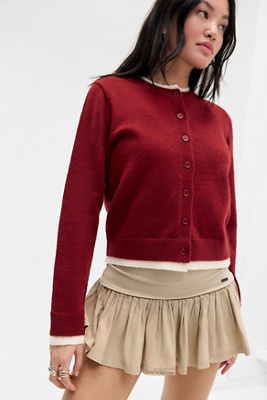 Cardigan uni à double épaisseur Preppy en taille: XS - BDG - Modalova