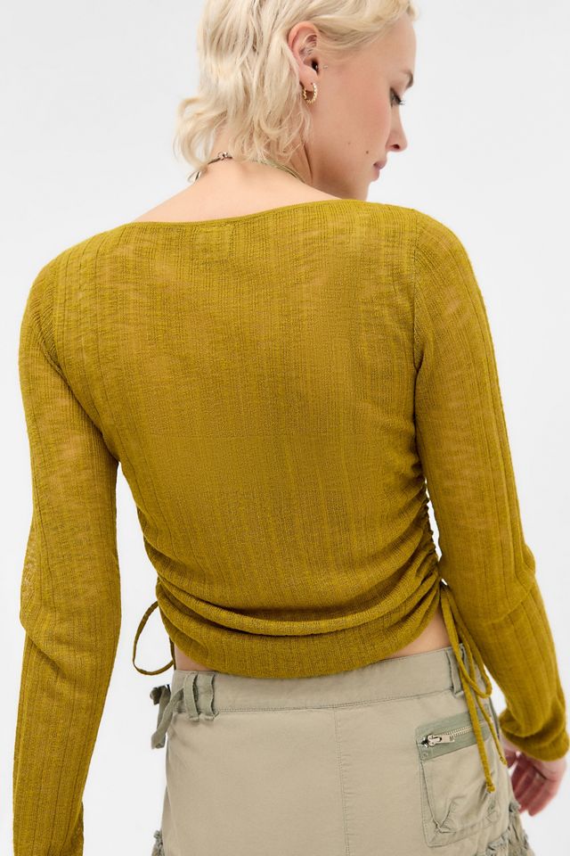 UO Drawstring Side Sheer Top #3