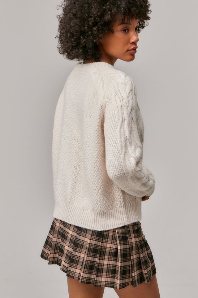 UO Cream Cable Knit Cardigan #4