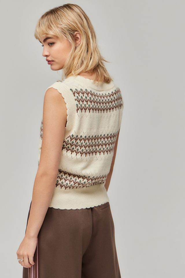 Canotta a V in maglia fantasia UO #3