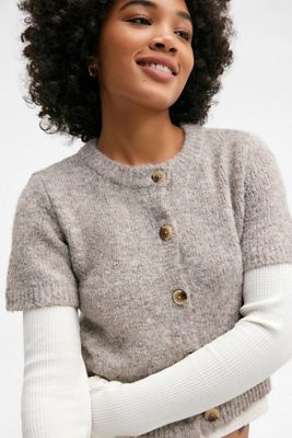 UO Lofty Short Sleeve Cardigan