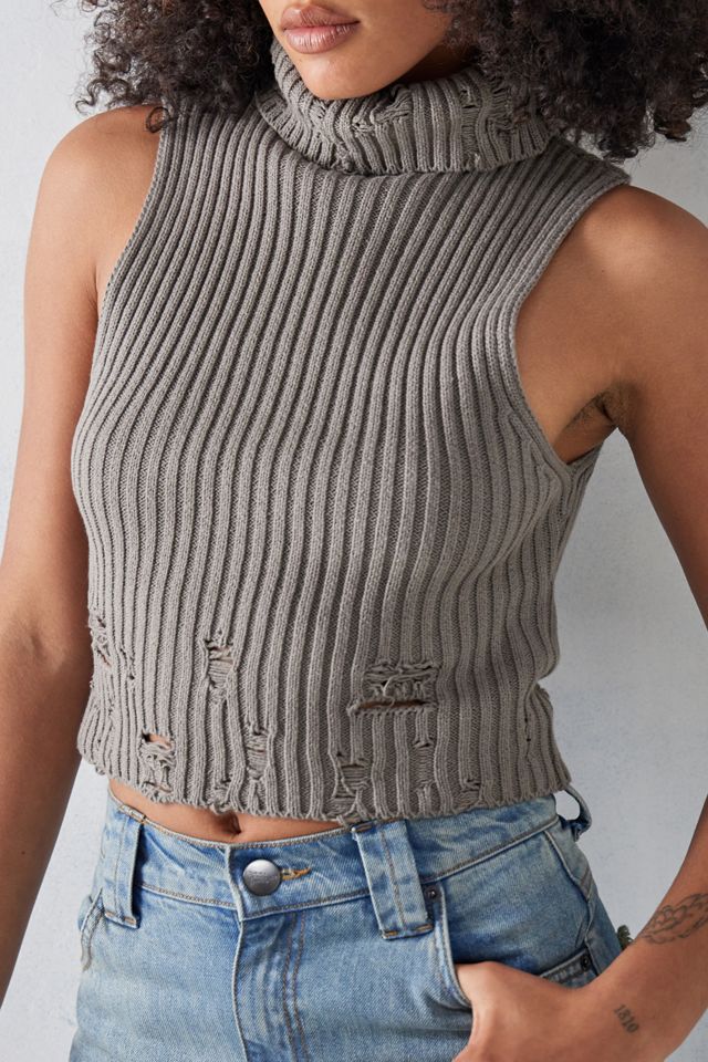 UO Danielle Distressed Funnel Tank Top | Urban Outfitters UK
