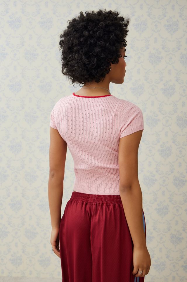 Kimchi Blue Pointelle Tie-Front Top #3