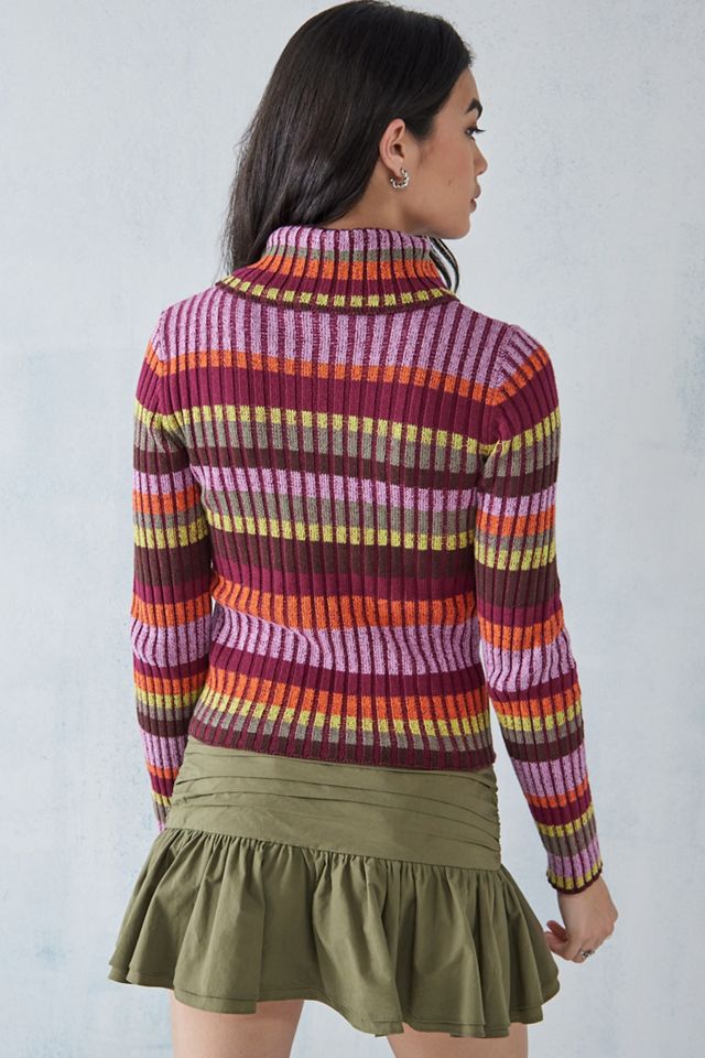 UO Ribbed Stripe Roll Neck Top #3