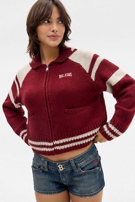 BDG Varsity Zip-Through Cardigan