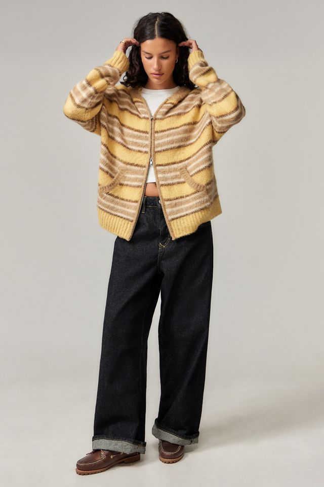 BDG Stripe Brushed Knit Zip-Up Hoodie #2