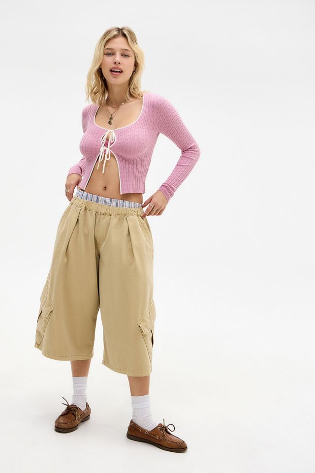 UO Pointelle Tie Front Top #1