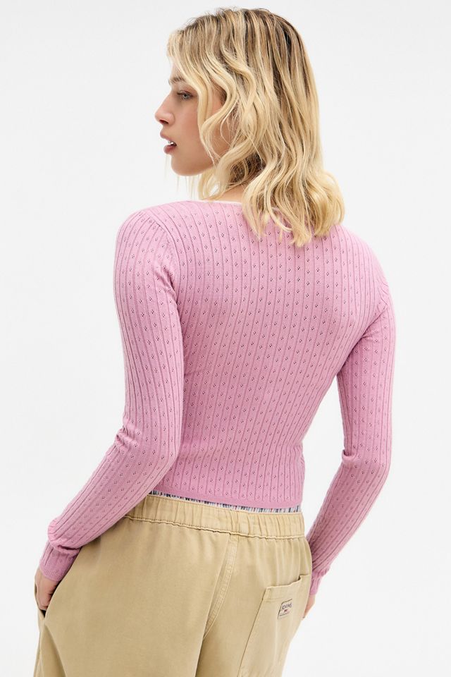 UO Pointelle Tie Front Top #2