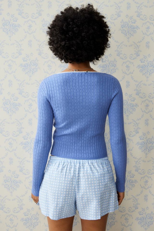 Kimchi Blue Pointelle Tie-Front Cardigan  #3