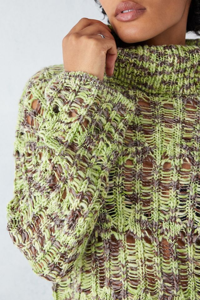 Chunky Wool Knit Space Dye Jumper - Crimson Red