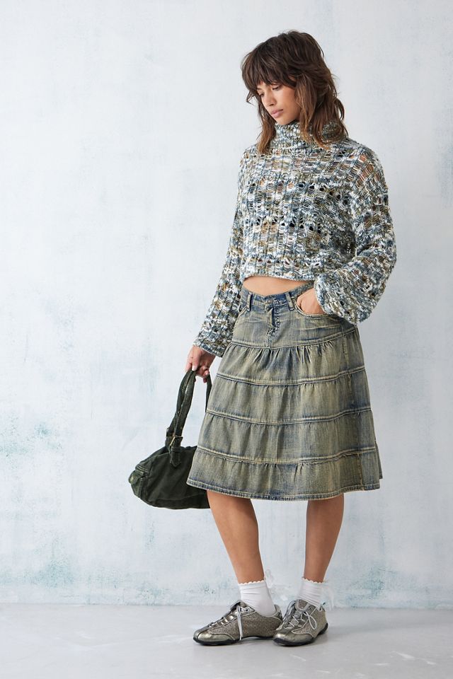 UO Space-Dye Cowl Slub Knit Jumper  #1