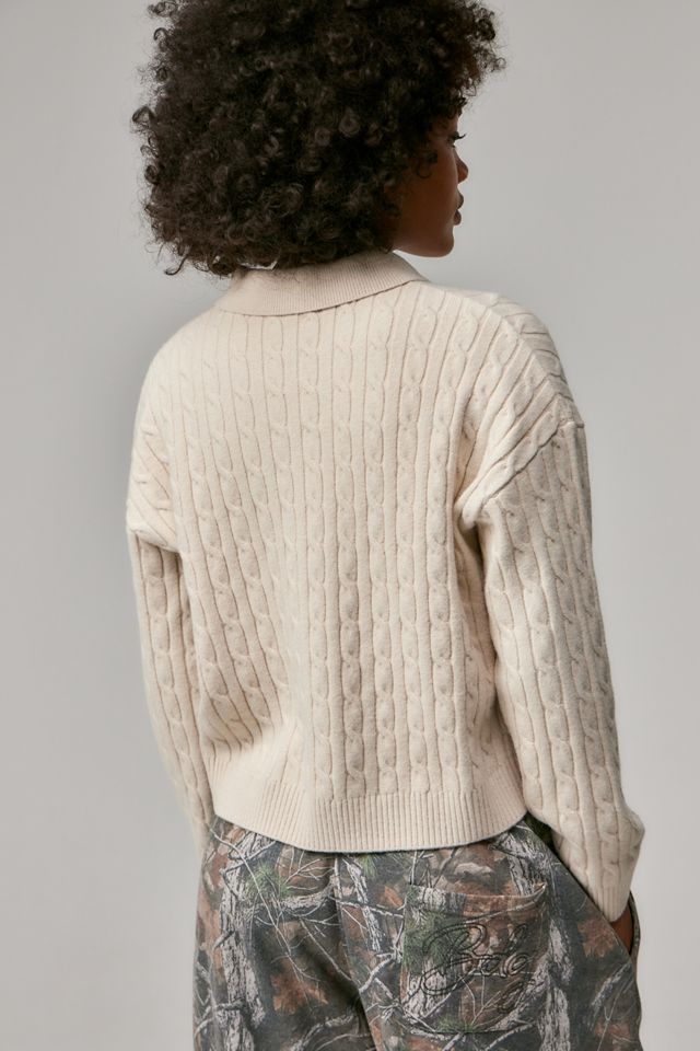 UO Cable Knit Collar Jumper #4