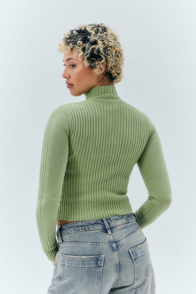 BDG Zip-Through Distressed Applique Knit Track Top  #3