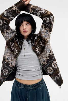 BDG Brushed Fairisle Hoodie