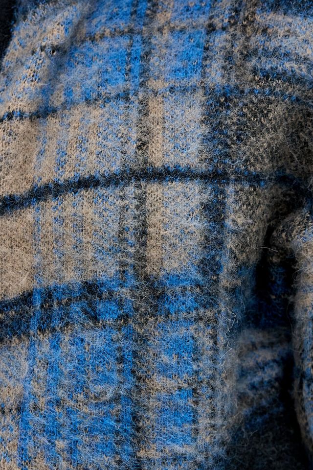 Felpa con cappuccio a quadri spazzolata con zip integrale BDG #4