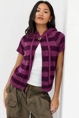 Sweat à capuche en tricot à manches courtes BDG