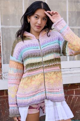 UO Celestial Button Knit Festival Hoodie | Urban Outfitters UK