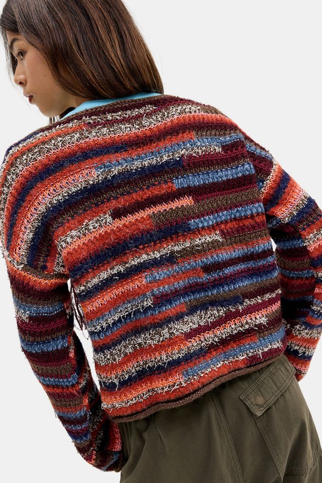 Pull à franges à rayures mixtes UO #2