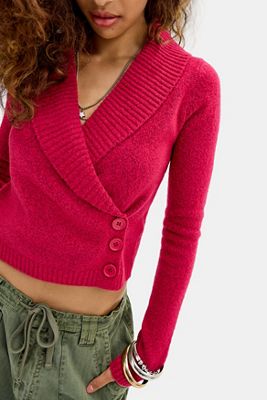 UO Suki Wickelstrickjacke mit Knopfleiste
