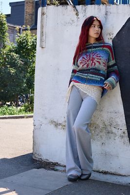 Sweat à capuche en tricot jacquard chiné UO